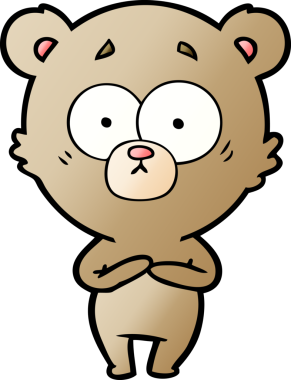 Bir insan tarafından çizilmiş sürpriz ayı karikatürü