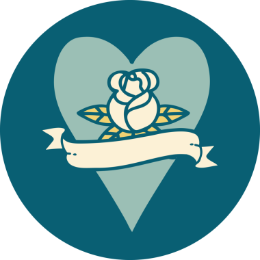 Bir insan tarafından çizilmiş bir kalbin ikonik dövme görüntüsü.