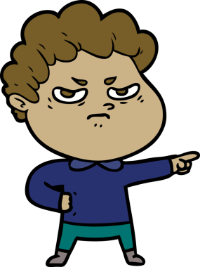 Bir insan tarafından çizilmiş kızgın bir adam.