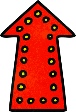 Bir insan tarafından çizilmiş tuhaf çizgi film oku.