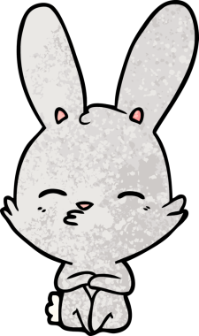 Bir insan tarafından çizilmiş meraklı tavşan çizgi filmi.