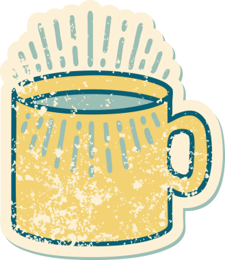 Bir insan tarafından çizilmiş kahvenin sembolik dövmeli görüntüsü.