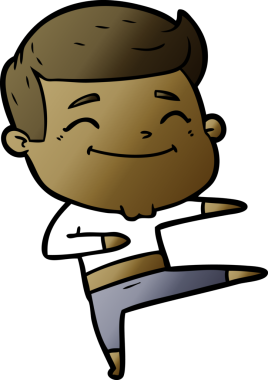 Bir insan tarafından çizilmiş mutlu çizgi film adamı.