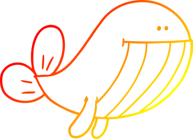 Bir insan tarafından çizilmiş karikatür balinası çizimi