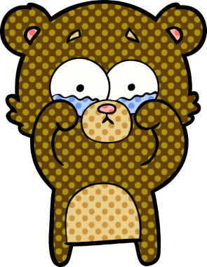 Bir insan tarafından çizilmiş ağlayan ayı gözleri.