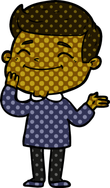 Bir insan tarafından çizilmiş mutlu çizgi film adamı.