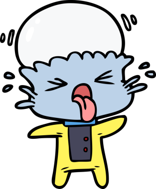 Bir insan tarafından çizilmiş garip bir uzaylı çizgi filmi.