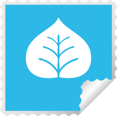 Bir insan tarafından çizilmiş bir sonbahar yaprağının kabuk soyma karikatürü