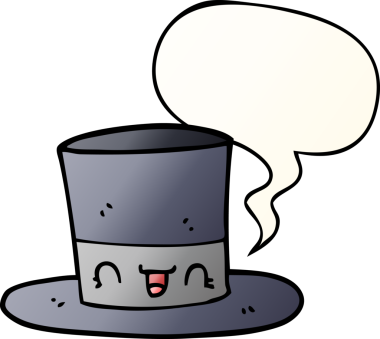 bir insan tarafından çizilmiş, konuşma baloncuklu çizgi film şapkası.