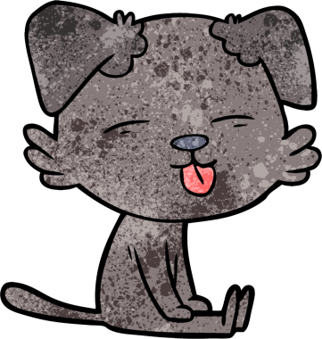 Bir insan tarafından çizilmiş bir çizgi film köpeği.