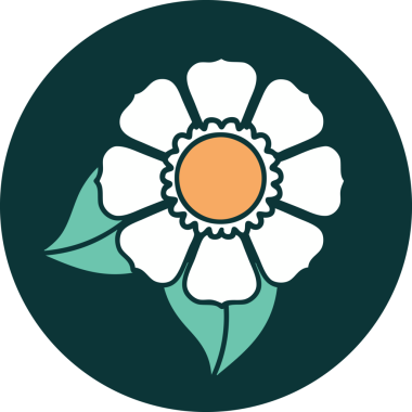 Bir insan tarafından çizilmiş bir çiçeğin ikonik dövme şekli