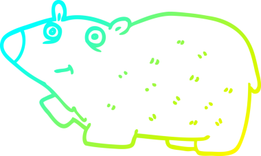 Bir insan tarafından çizilen mutlu ayı çizgi filminin soğuk gradyanı.