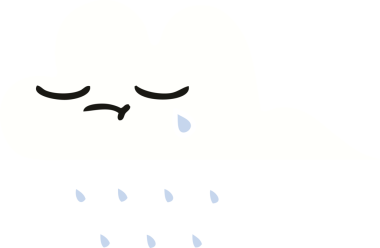 Bir insan tarafından çizilmiş bir yağmur bulutunun düz renkli retro karikatürü