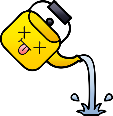 Bir insan tarafından çizilmiş gölgelenmiş çaydanlık karikatürü.