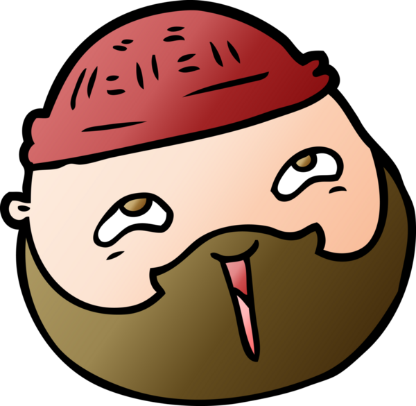 Bir insan tarafından çizilmiş sakallı bir erkek yüzü.