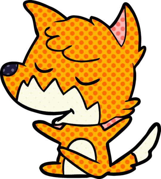 Bir insan tarafından çizilmiş dost canlısı çizgi film tilkisi