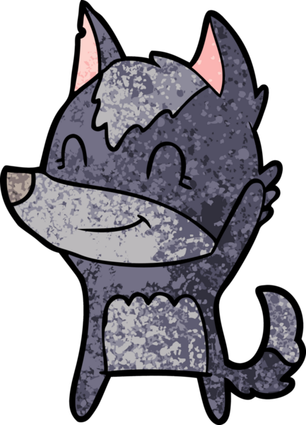 Bir insan tarafından çizilmiş dost canlısı bir kurt.