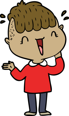 Bir insan tarafından çizilmiş mutlu çocuk.