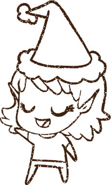 Noel Elf Kömürü Bir insan tarafından çizilmiş