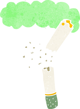 Bir insan tarafından çizilmiş kırık marihuana sigarası.