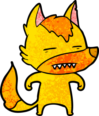 Bir insan tarafından çizilmiş tilki çizgi film karakteri