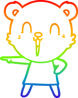 Gökkuşağı gradyan çizimi Mutlu bir çizgi film ayısının insan tarafından çizilmiş