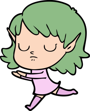 Bir insan tarafından çizilmiş bir elf kızı.