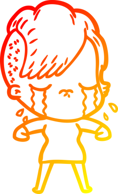 Bir insan tarafından çizilmiş, ağlayan bir çizgi film çizimi.