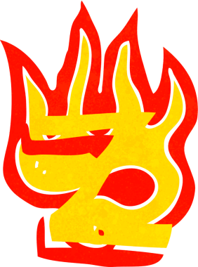 Bir insan tarafından çizilmiş yanan bir karikatür.