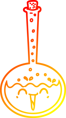 Bir insan tarafından çizilmiş bir kimyasal iksirin sıcak çizgi çizimi