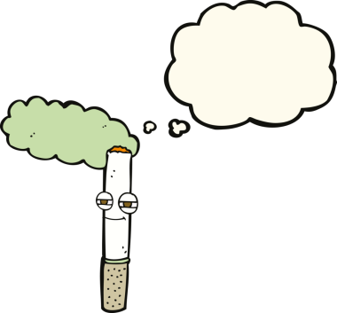 çizgi film mutlu sigara bir insan tarafından çizilmiş düşünce kabarcığı