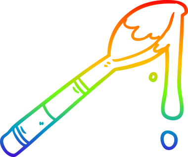 Bir insan tarafından çizilmiş bir kaşık dolusu balın gradyan çizimi