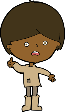 Bir insan tarafından çizilmiş mutsuz çocuk çizgi filmi.