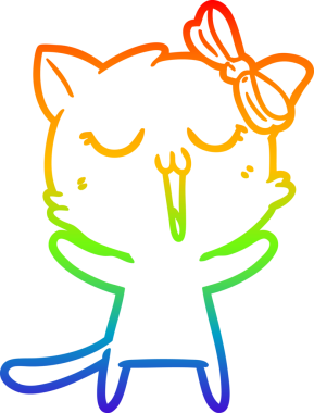 gökkuşağı gradyanı çizimi bir insan tarafından çizilmiş çizgi film kedisi