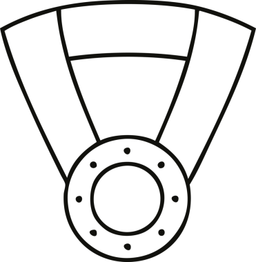 Bir insan tarafından çizilmiş altın madalyanın çizgi çizimi.