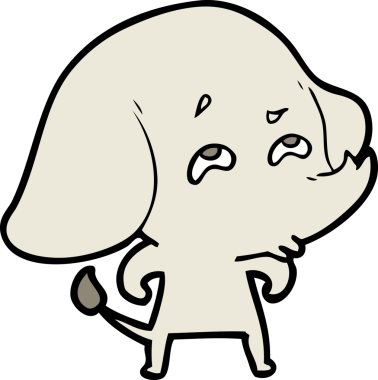 Bir insan tarafından çizilmiş karikatür fili