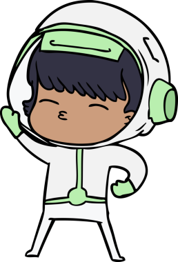 Bir insan tarafından çizilmiş bir astronot.