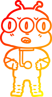 Bir insan tarafından çizilmiş üç gözlü bir karikatür çizimi.