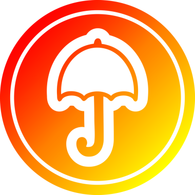 Bir insan tarafından çizilmiş sıcak eğimli şemsiye simgesini aç