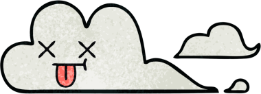 Bir insan tarafından çizilmiş eski grunge desenli bir bulut.