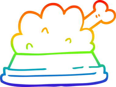 gökkuşağı gradyan çizgisi bir insan tarafından çizilmiş evcil hayvan yiyeceği çizimi