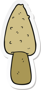 Bir insan tarafından çizilmiş karikatür mantarı çıkartması.