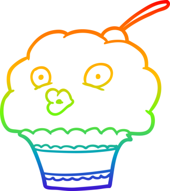 gökkuşağı gradyan çizgisi bir insan tarafından çizilmiş komik bir kek