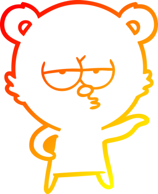 Bir insan tarafından çizilmiş, sıkılmış bir kutup ayısının sıcak çizgi çizimi.