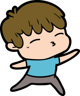 Bir insan tarafından çizilmiş meraklı bir çocuk.