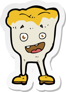 Bir insan tarafından çizilmiş çizgi film dişinin çıkartması.