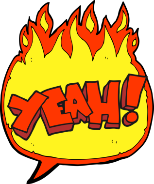 Evet! Bir insan tarafından çizilmiş serbest konuşma balonu karikatürü.