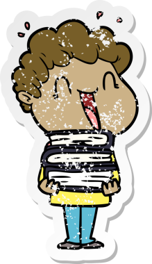 Bir insan tarafından çizilmiş mutlu bir adamın sıkıntılı çıkartması.