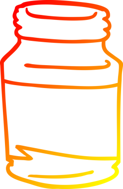 Bir insan tarafından çizilmiş karikatür cam kavanozunun sıcak çizgi çizimi