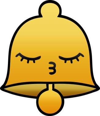 bir insan tarafından çizilmiş bir çanın gölgelenmiş karikatürü